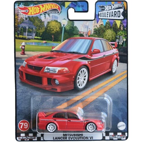 Коллекционная Premium машинка Hot Wheels Mitsubishi Lancer Evolution VI (коллекция Boulevard 2023, #79) kinsmart модель автомобиля mitsubishi lancer evolution vii цвет желтый