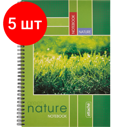 Комплект 5 штук, Тетрадь общая Attache,120л, клет, А4, спир, обл. мел. карт тетрадь общая attache 120л клет а4 спир обл мел карт