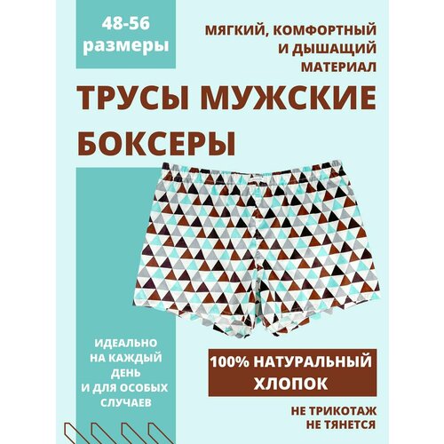 фото Трусы свобода, размер 54, бежевый, коричневый, бирюзовый