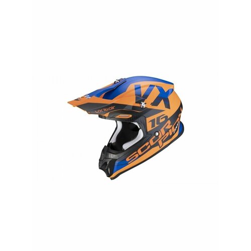Шлем кроссовый Scorpion EXO VX-16 AIR X-TURN Оранжево-синий М