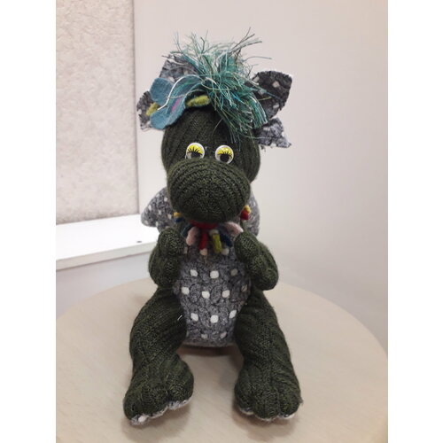 Игрушка - сувенир Дракон из вологодского льна ручной оаботы