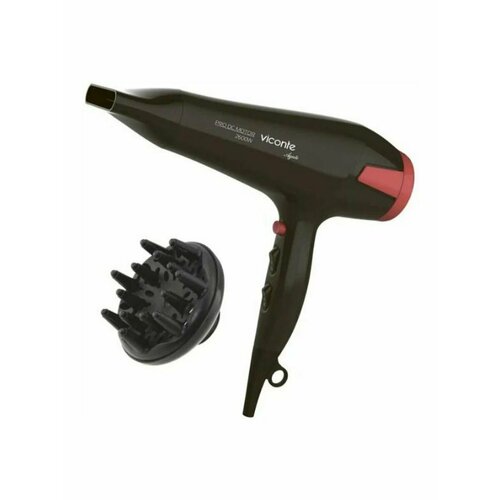 Фен VICONTE VC-3753 черный с красным 297300₽