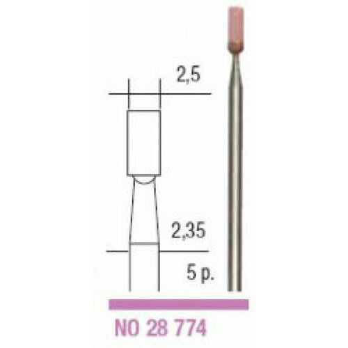 Шлифовальные насадки Proxxon (корунд, цилиндр, 5шт) (28774)