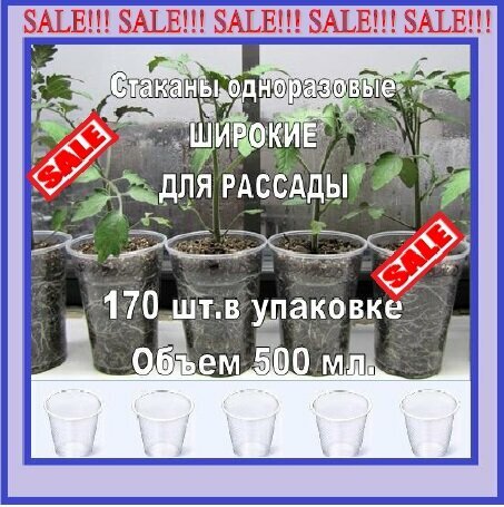 фото Стаканы для рассады объемом 500мл, 100 штук в упаковке