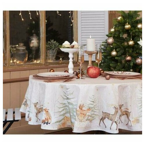 Эстель Скатерть "Christmas forest" d=220 с гмво
