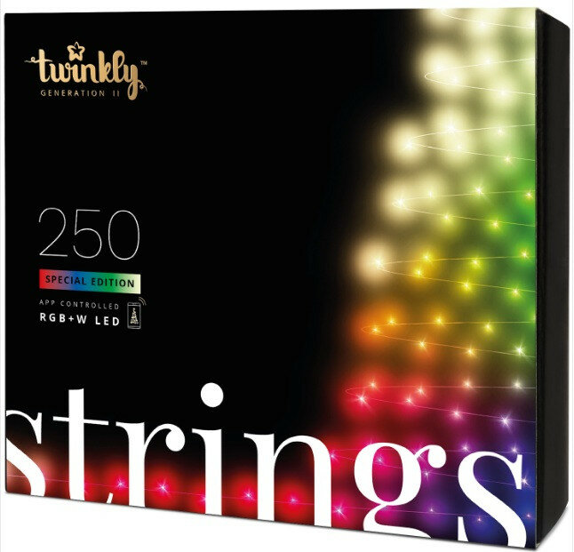 фото Умная гирлянда Twinkly Strings Special Edition светодиодная 250 ламп 20 м, черный провод