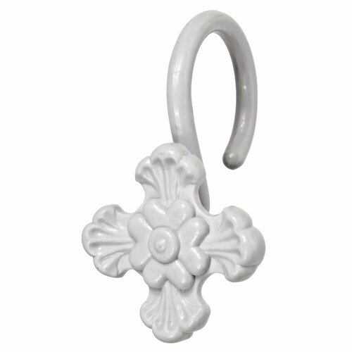 Фурнитура для штор Sofi Крючок для карниза, пластик, №03, Белый, 10 шт (H30)