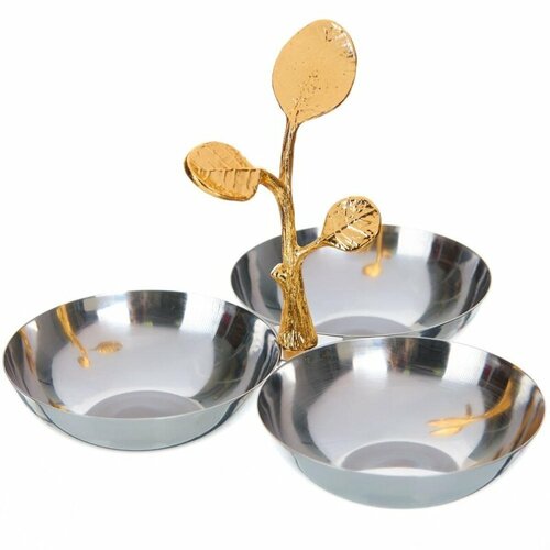 Подставка для закусок с ручкой 3-х секционная Maisinger Butterfly & Leaves