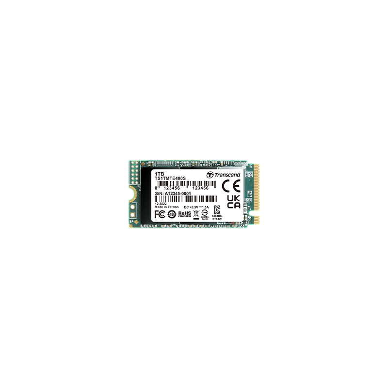 Накопитель SSD M.2 2242 Transcend MTE400S 512GB NVME PCI-E Gen3 x4 3D TLC NAND 2000/900MB/s IOPS 53K/235K MTBF 2M TBW 200 - фото №3