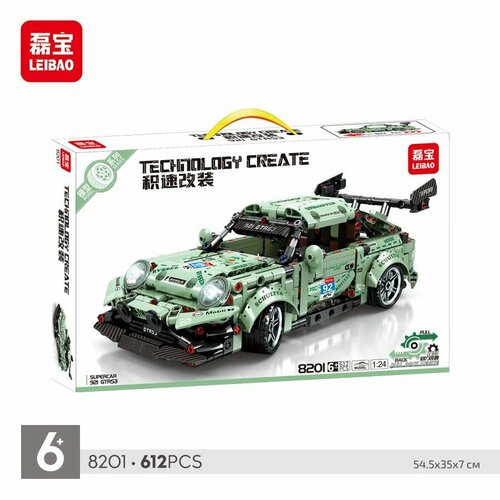 Конструктор LEIBAO Porsche 921 GTRS3 1:24 (инерционная, открываются двери), 612 дет.