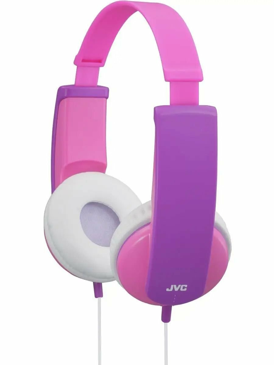 Наушники JVC проводные детские, модель HA-KD5-P-EF, серия KIDS. Цвет: розовый/фиолетовый