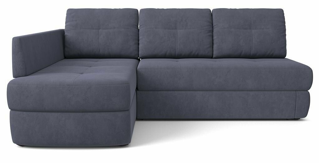 Угловой диван-кровать PUSHE Арно, левый угол, велюр, серый Formula 998