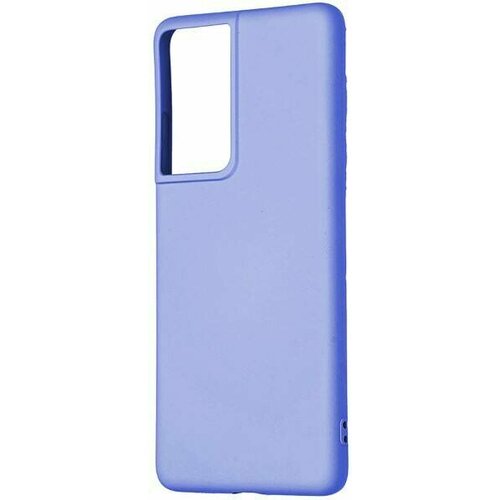 PERO Чехол-накладка Liquid Silicone Case для Samsung Galaxy S21 Ultra SM-G998 голубой (Фиолетовый)