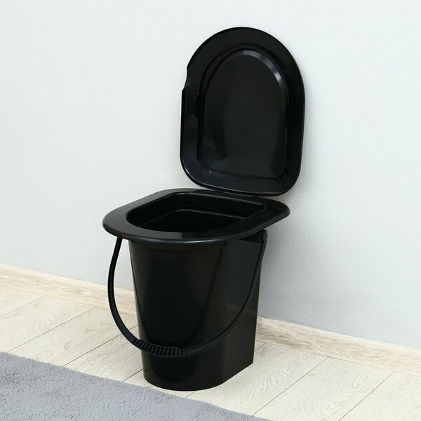 Ведро-туалет, h = 39 см, 17 л, съёмный стульчак, чёрное - фотография № 1