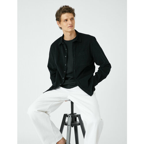 фото Рубашка koton, размер 48, черный