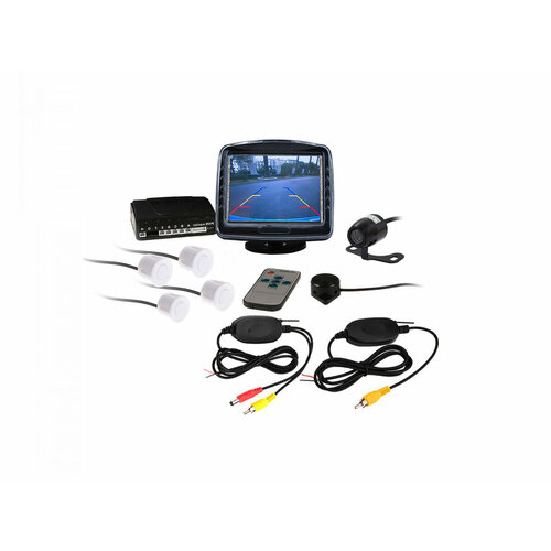 Беспроводной парктроник Мастер-Парк Мод6024-Wбелый O49080N белые датчики с камерой четырьмя датчиками и монитором 4 дюйма Камера заднего в 1293400₽