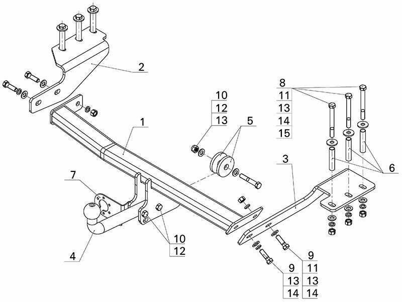 Фаркоп AvtoS на Haval H6, тип крюка "A", г/в.н. 1250/75кг, - фото №11