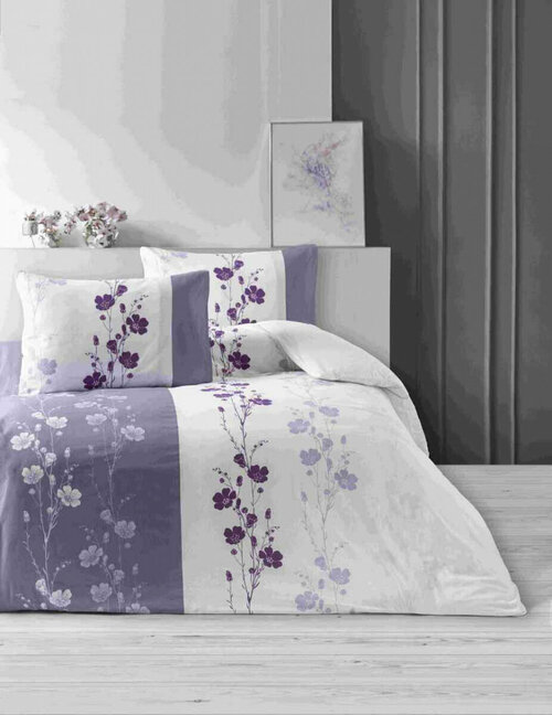 Комплект постельного белья Efor Ranforce Floral Violet, Евро