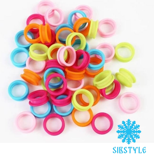 Кольца силиконовые 1 пара для ножниц (голубой)