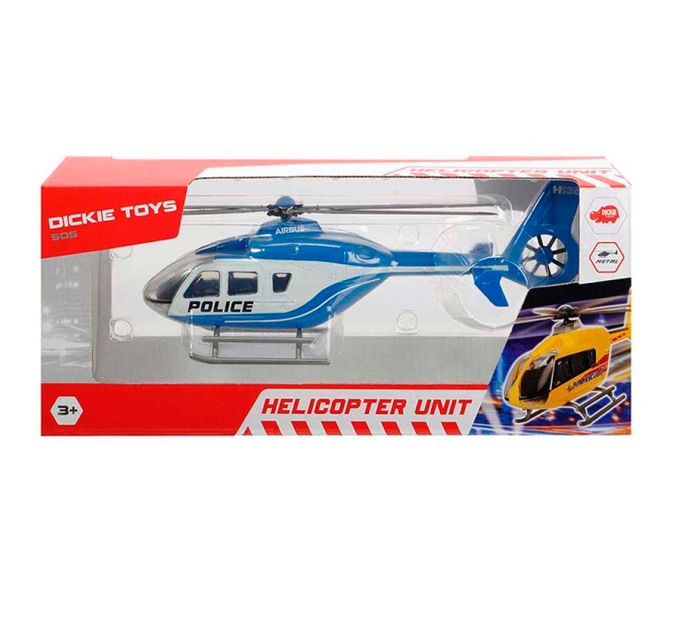 Вертолет Dickie Toys EC 135 die-cast с крутящимися лопастями 21 см синий 3714006