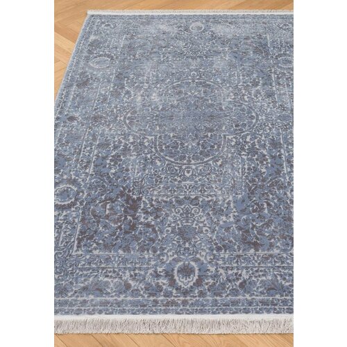 Ковер на пол 1,6 на 2,4 м в спальню, гостиную, голубой, синий Kavir FK4132-F1