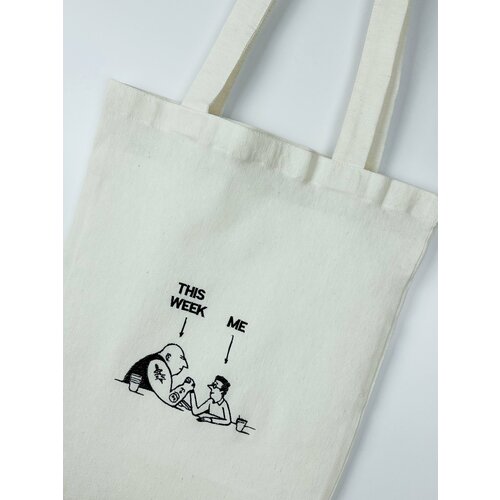 Сумка шоппер , черный, бежевый