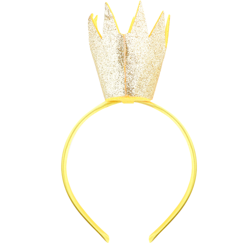 Карнавальный ободок Корона с блестками, золотистый