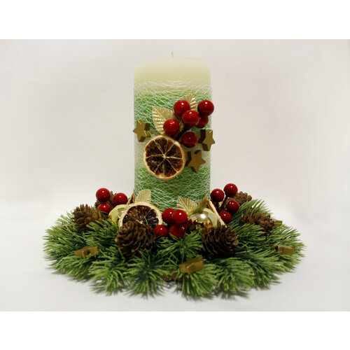Украшение интерьерное, новогодняя свеча