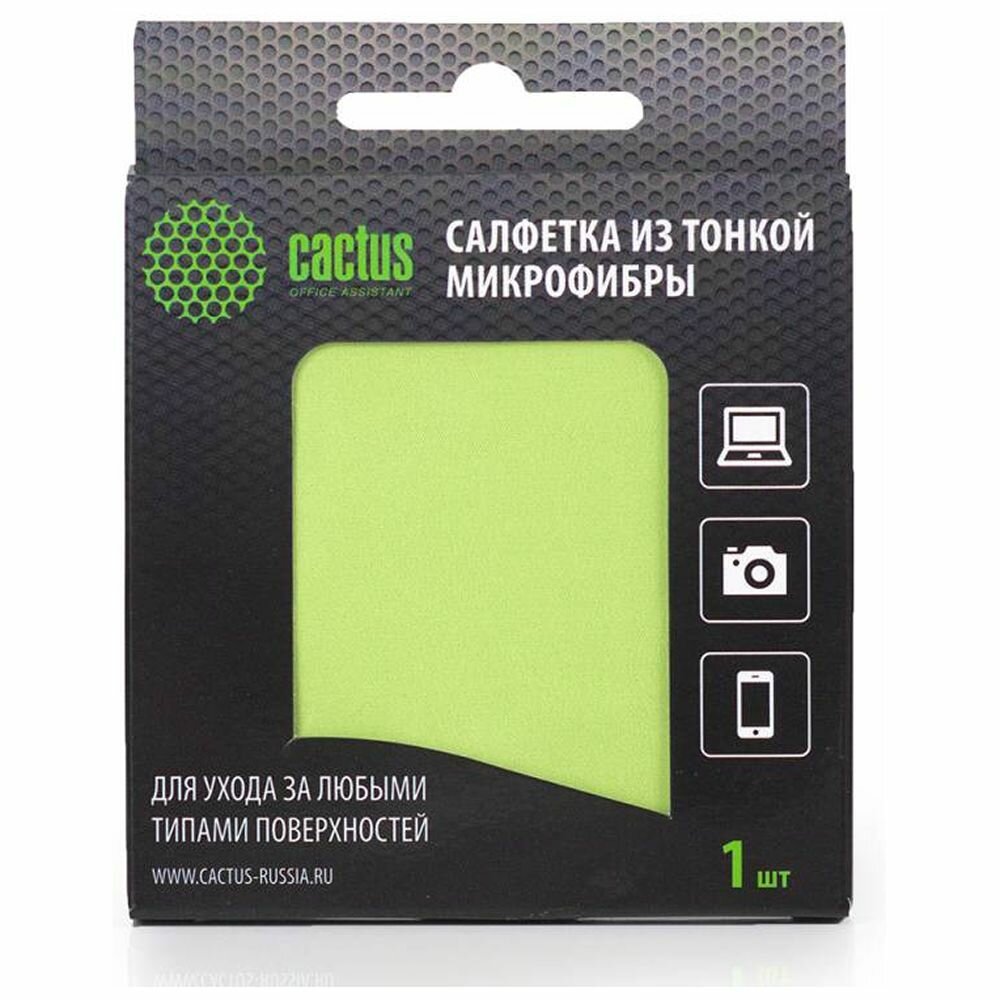 Салфетка универсальная Cactus CS-MF01 из микрофибры, 1шт, 18x18см