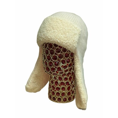 Шапка ушанка SCANDZA, размер 54-58, бежевый