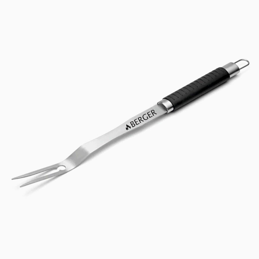 Вилка для барбекю BERGER 49 см с прорезиненной ручкой - фотография № 1