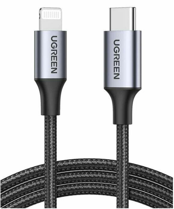 Кабель UGREEN US304 USB-C to Lightning (60760) 1,5 m Чёрный