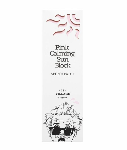 Village 11 Factory Pink Calming Sun Block SPF50+ PA++++ Успокаивающий солнцезащитный крем