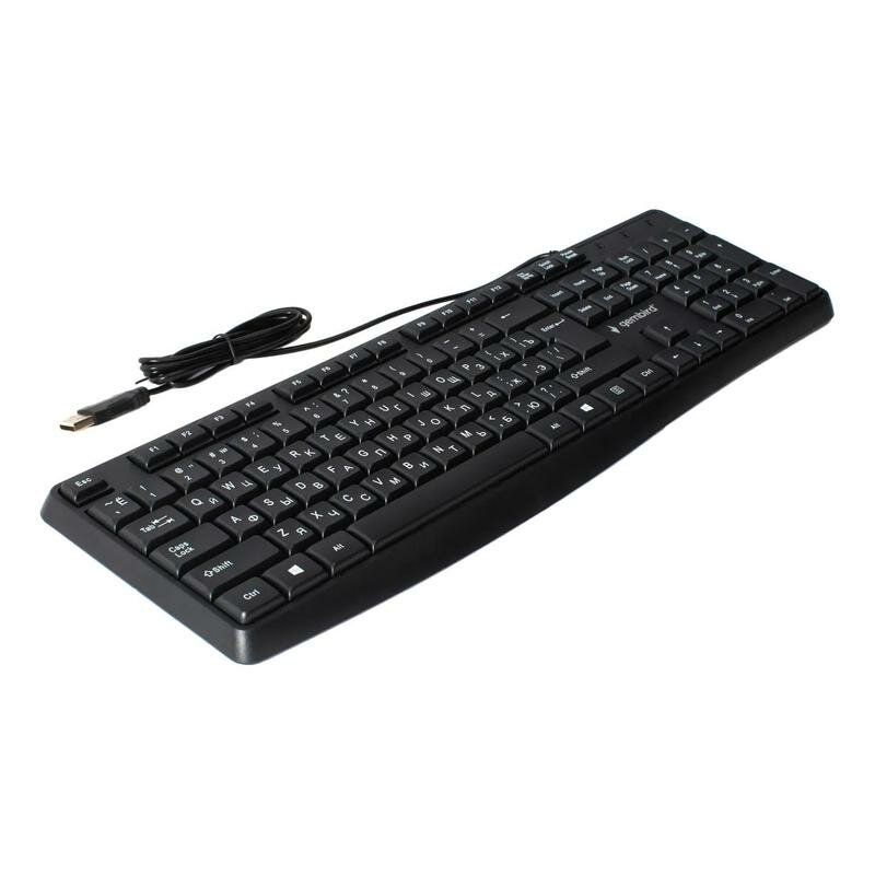 Клавиатура Gembird черная, шоколадный тип клавиш, 104 кл., кабель 1,5м - фото №6