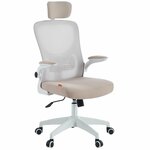Офисное кресло, кресло руководителя CHAIRMAN CH633, белый пластик, бежевый - изображение