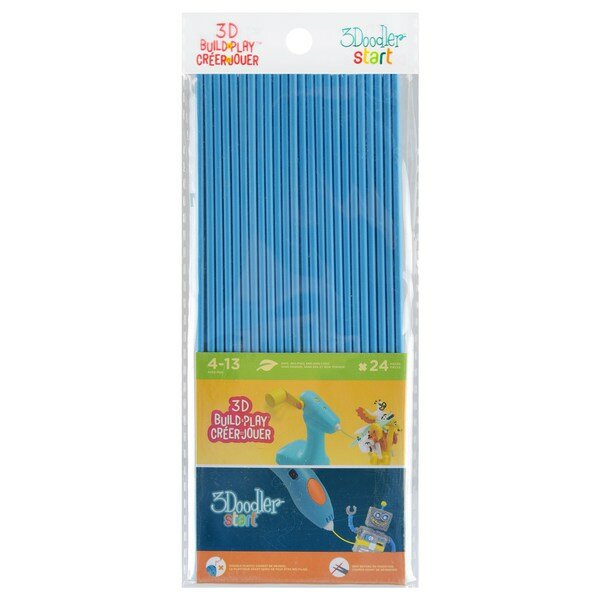 Эко-пластик к 3Д ручке 3DOODLER START, цвет синий, 24 шт