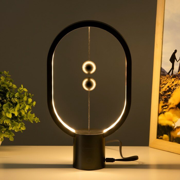 Настольная лампа "Баланс" LED левитирующая 3Вт 4000К темно-серый 13,5х7х25см RISALUX
