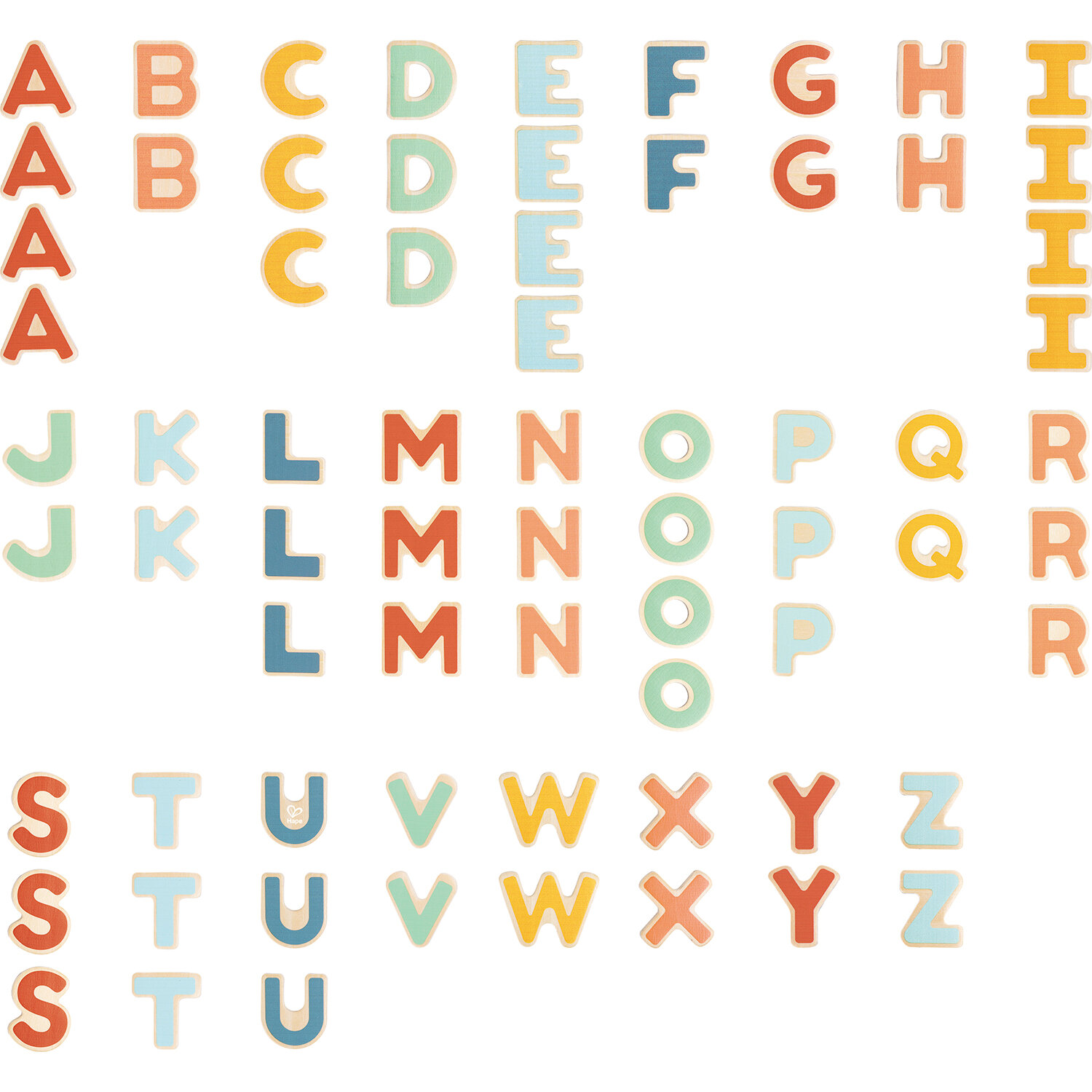 Деревянные магнитные буквы Hape (английский алфавит) без мольберта E2003_HP