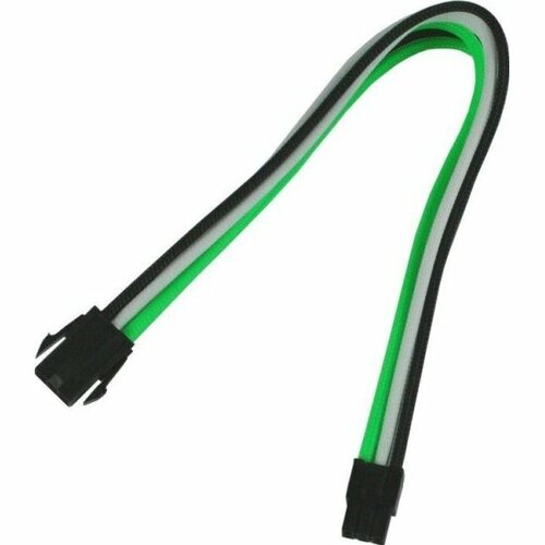 Удлинитель Nanoxia 6-pin PCI-E, 30см, зеленый/белый/черный (NX6PV3EGWS)