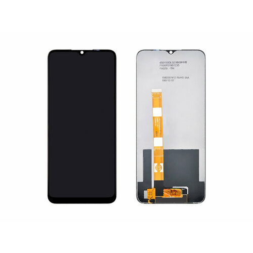 Дисплей (экран) в сборе с тачскрином для Realme C11, C15, C21, Narzo 50i черный / 1560x720