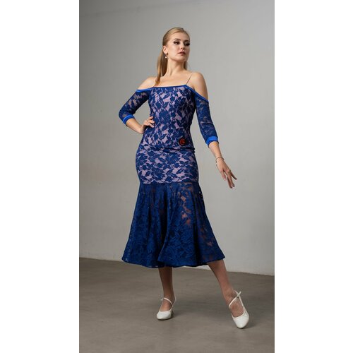 фото Платье размер 44-46, синий gk танцевальное ателье