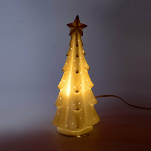 Керамический светильник в виде новогодней елочки