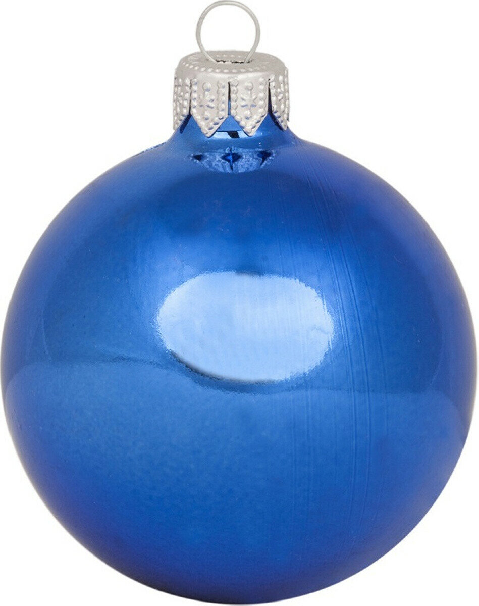 Игрушка елочная морозко Шар Новогодний 5,5 см синий глянцевый (Ш55103)