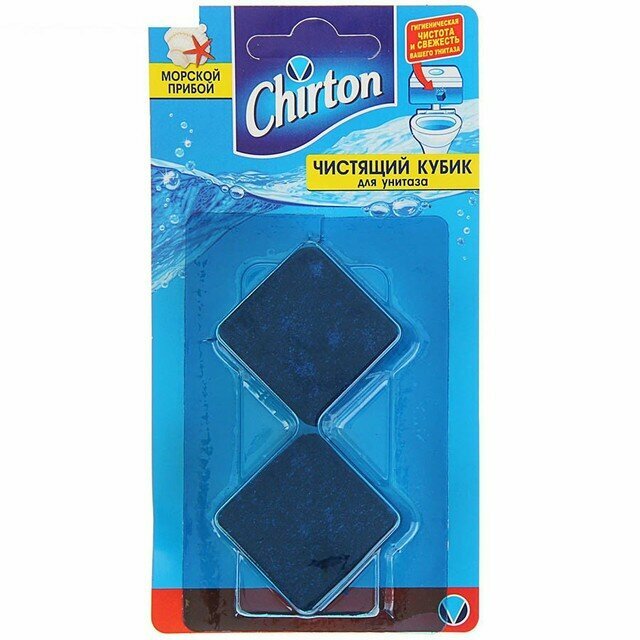 Чистящий кубик для унитаза Chirton "Морской прибой" 50г*2шт 1252888 - фотография № 18