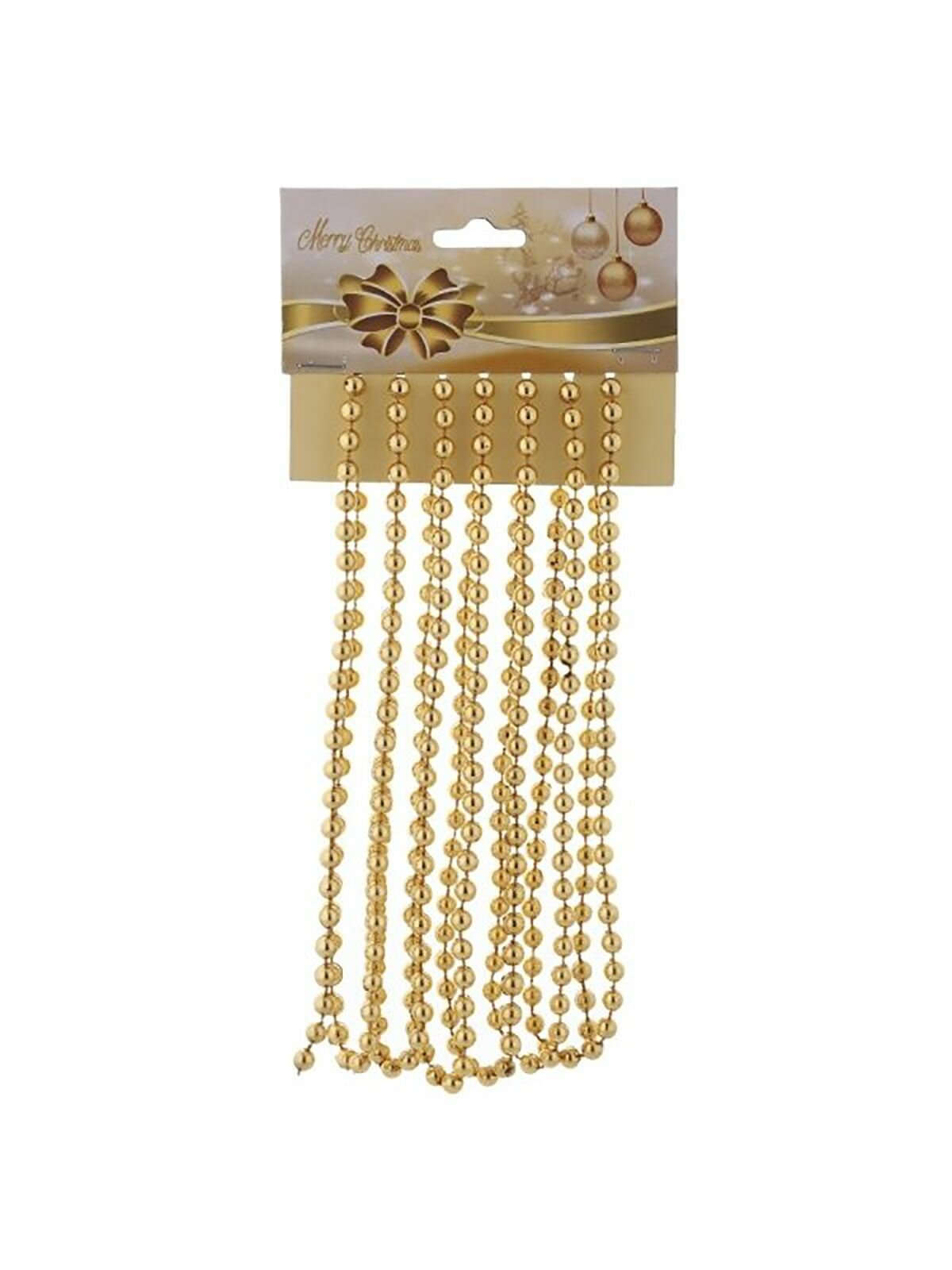 Бусы на елку новогодние золотые 27 м
