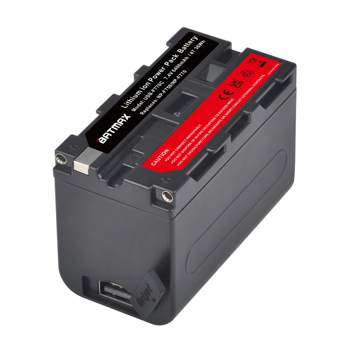 Аккумулятор ABC для видеокамер Sony NP-F750, светодиодных осветителей, Power Bank USB-F770C / 6400мАч