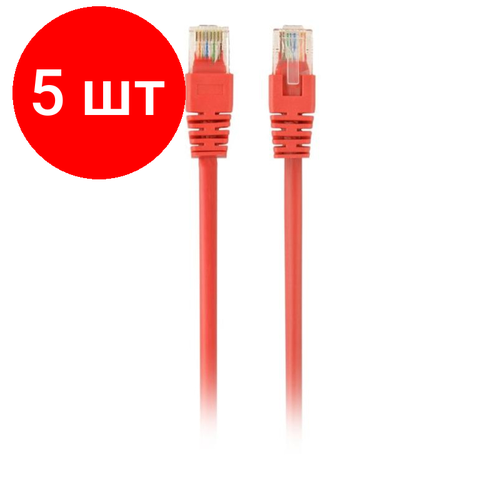 патч корд utp cat 5e cablexpert pp12 20m 20 0m Комплект 5 штук, Патч-корд UTP Cablexpert PP12-3M/R кат.5e, 3м, красный