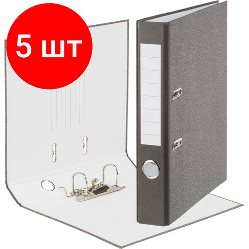 Комплект 5 штук, Папка-регистратор, 50мм Attache Economy без мет. уголка_бюджет реестр ч/б папка с арочным механизмом attache economy 80мм а4 картон под мрамор черная красный корешок