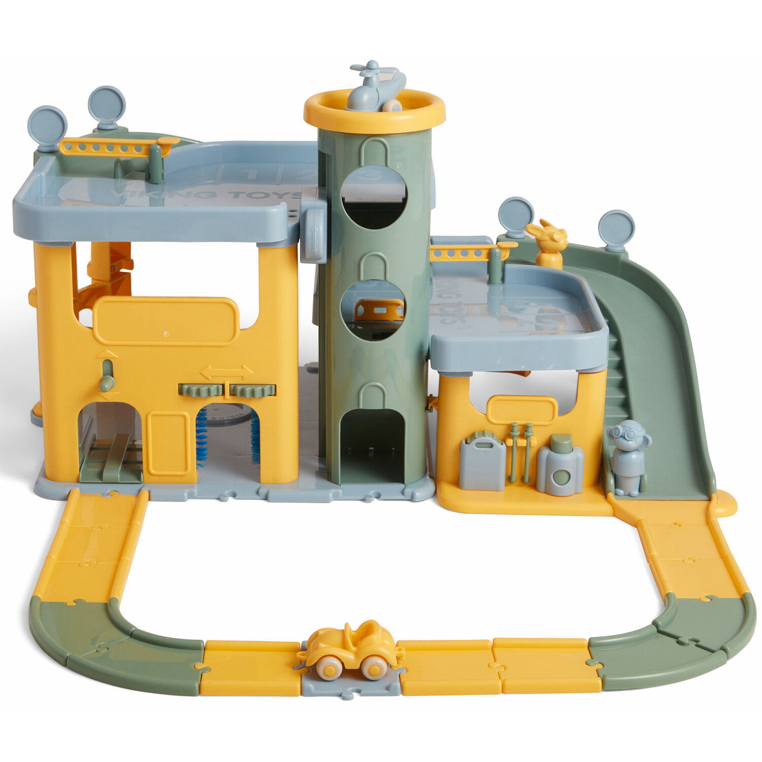 Парковка Viking toys Re:Line 3х-уровневая, с лестницей, дорогой 66х73 и машинками 30-5502 - фото №1