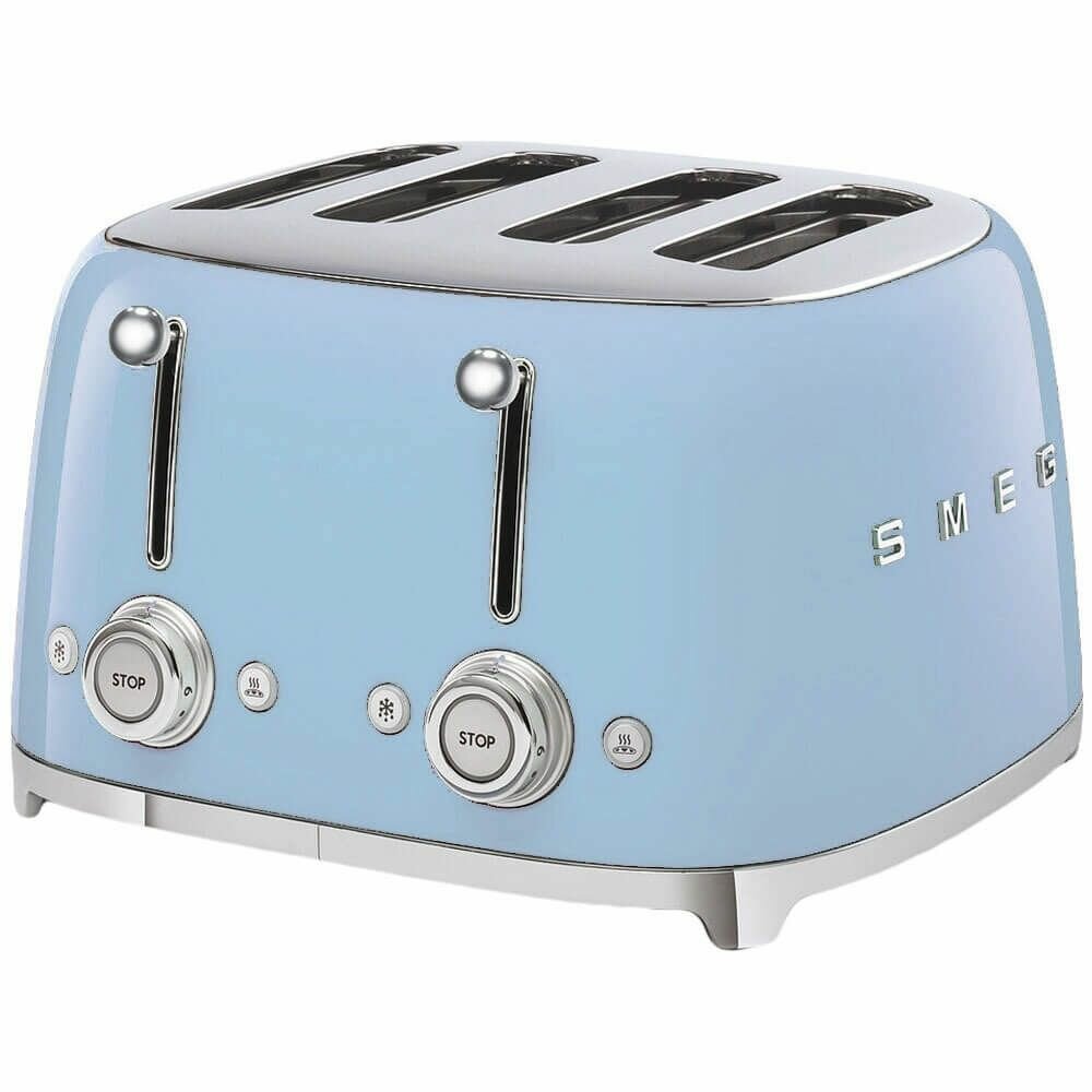Тостер SMEG TSF03PBEU, пастельный голубой, официальная гарантия